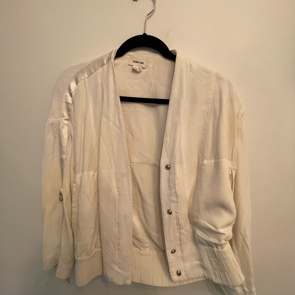 Helmut Lang White Jacket w/ Snap Closure